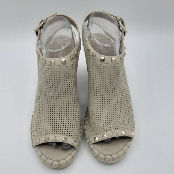 Marc Fisher Senton Leather Espadrille Wedge Sandal. - Picture 4 of 14